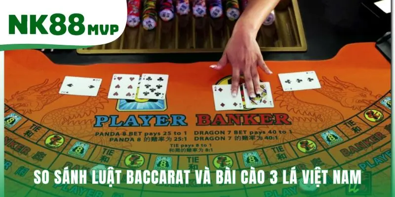 Luật chơi Baccarat khác Bài Cào ở mục tiêu cược và số lá bài